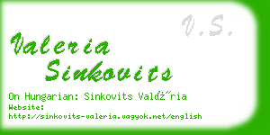 valeria sinkovits business card